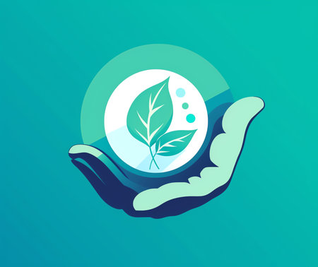 Generative AI : Medicine herb in hand and waterAlternative MedicineHerbal supplement pilleating healthyの素材