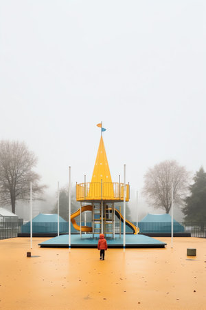 Generative AI : Mississippi River Floodwaters In A Playgroundの素材