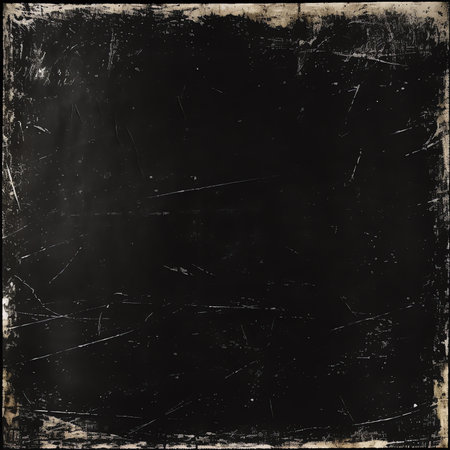 Generative AI : Old Black Square Vinyl CD Record Cover Package Envelope Template Mock Up Empty Damaged Grunge Aged Photo Scratched Shabby Paper Cardboard Overlay Textureの素材