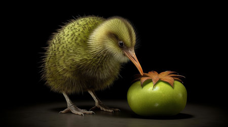 Generative AI : North Island Brown Kiwi Apteryx mantelliの素材