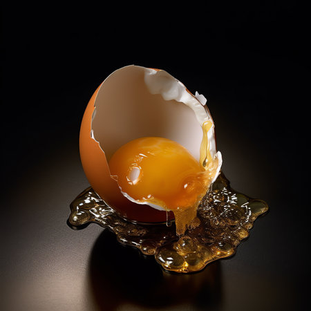 Generative AI : Physics Water density science experiment Egg floating in salt waterBlack backgroundの素材