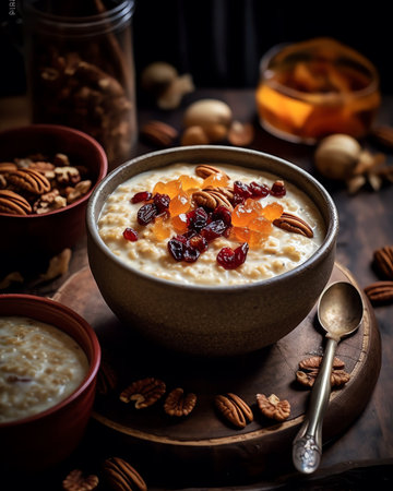 Generative AI : Porridge with apples and datesの素材