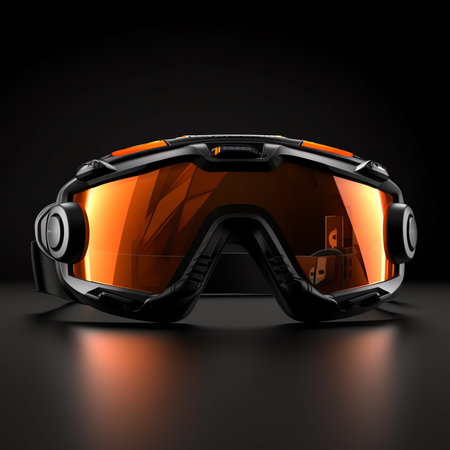Generative AI : Professional ski goggles on white backgroundの素材