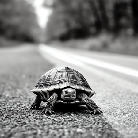 Generative AI : Reptile animan nature wildlife in roadの素材