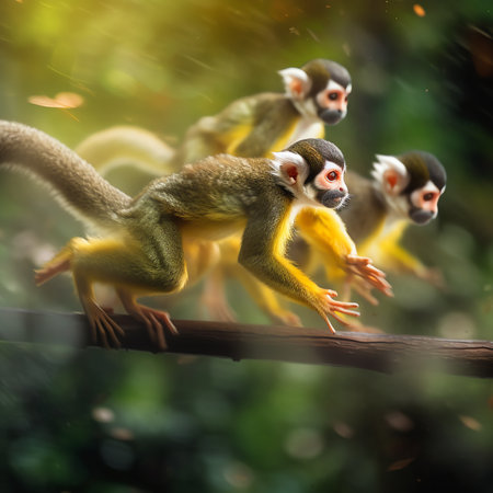 Generative AI : Squirrel monkey in Manuel Antonio National Park Costa Ricaの素材