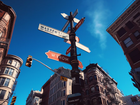 Generative AI : Street sign of Broadway in New York Cityの素材