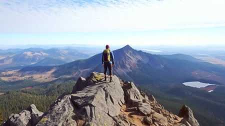 Generative AI : Taking in the View at Crater Lake National Parkの素材