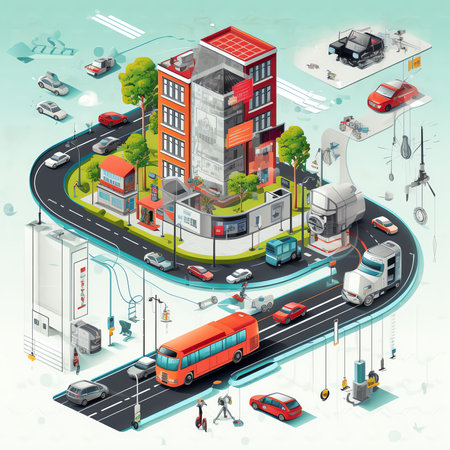 Generative AI : Technology of transportation concept Traffic control systems Internet of Things Mobility as a serviceの素材