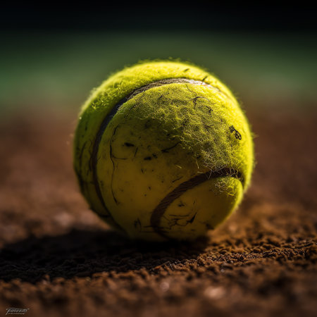 Generative AI : Tennis Ball Backlit by a Warm Sunの素材