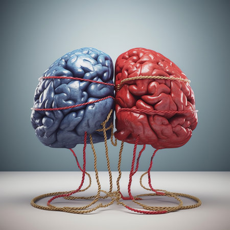 Generative AI : The concept of the human brain The right creative hemisphere versus the left logical hemisphere Education science and medical abstract backgroundの素材