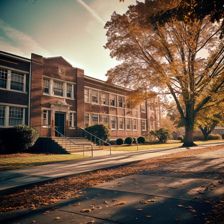 Generative AI : Typical American school on sunny dayの素材