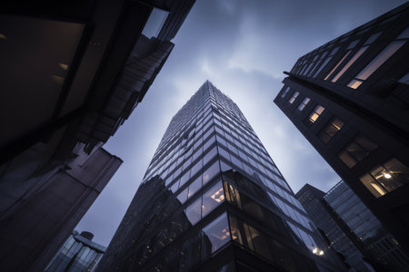 Generative AI : View between skyscrapers in Londonの素材