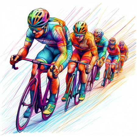Generative AI : athletes in a cycling competitionの素材