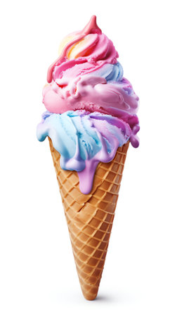 Generative AI : colorful tasty isolated bite ice creamの素材