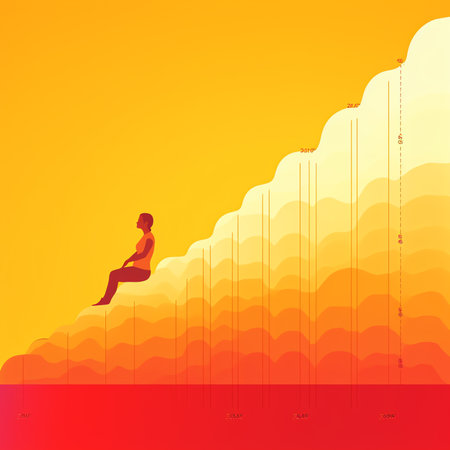 Generative AI : hot temperatureThermometer on yellow sky with sun shining in summer show higher Weather concept global warmingの素材