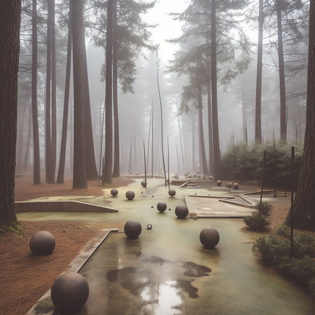 Generative AI : nature playground in a forestの素材
