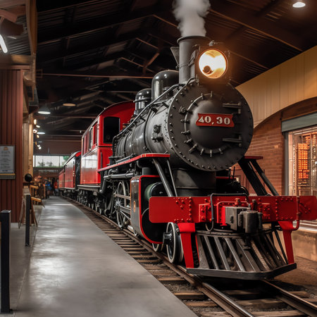 Generative AI : midwest railroad and engines in Indianaの素材