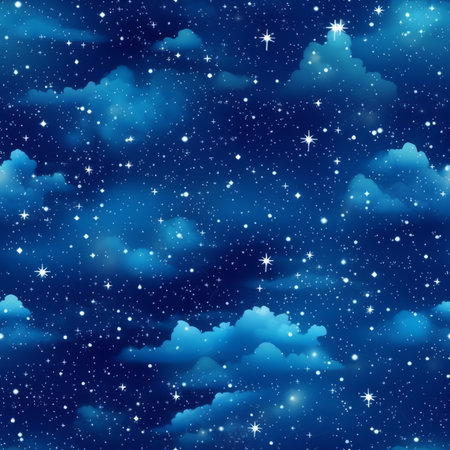 Generative AI : sky night star blueの素材