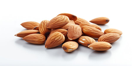 Generative AI : Almond Almond nut isolated Almond slice Full depth of fieldの素材