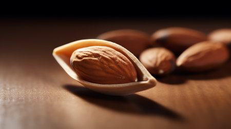 Generative AI : Almond Almond nut isolated Almond slice Full depth of fieldの素材
