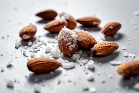 Generative AI : Almond Almond nut isolated Almond slice Full depth of fieldの素材