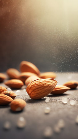 Generative AI : Almond Almond nut isolated Almond slice Full depth of fieldの素材