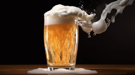 Generative AI : Beer is Pouring into glassの素材
