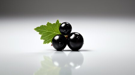 Generative AI : Black currant isolated on whiteの素材