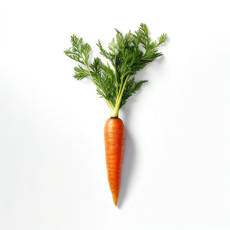 Generative AI : Carrot slice Carrot top view Perfectly retouched top view of carrot isolated on whiteの素材