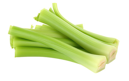 Generative AI : Celery isolated on white backgroundの素材