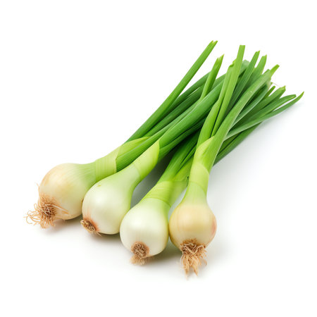 Generative AI : Chopped fresh green onions Spring chopped onions Green onion isolated Flat layの素材