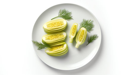 Generative AI : Dill isolate Fresh dill isolated on white Set of dill Top viewの素材
