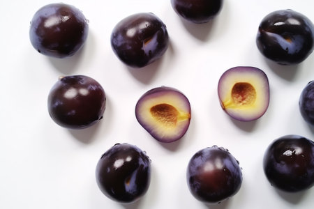 Generative AI : Dry plum isolated on white damson collectionの素材