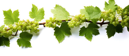 Generative AI : Grape leaves isolated on white Collectionの素材