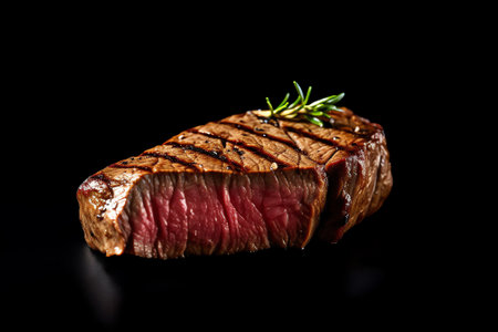 Generative AI : Grilled Beef Steak Isolatedの素材