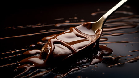 Generative AI : Melted chocolate background  melting chocolate chocolate background  chocolate barの素材