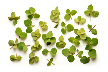 Generative AI : Oregano isolated on whiteの素材