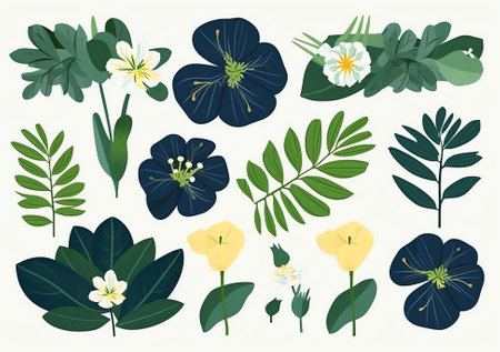 Generative AI : Peanut Leaves with flower Collectionの素材