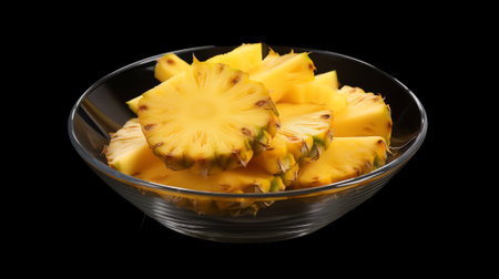 Generative AI : Pineapple slices and whole pineapple on background Pineapple isolate Full depth of fieldの素材