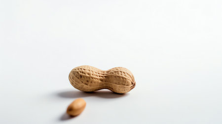 Generative AI : Peanuts Roasted nuts isolated on white background Full depth of fieldの素材