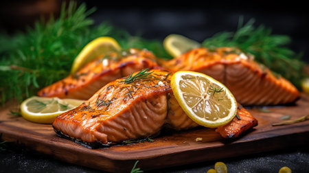Generative AI : grilled salmonの素材