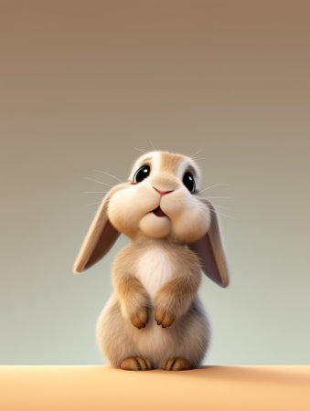 Generative AI : Close up of a cute Holland Lop rabbitの素材