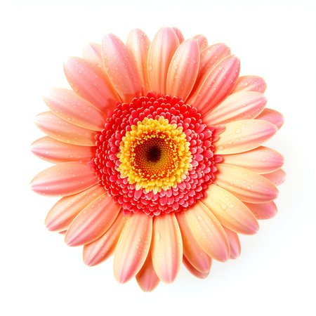 Generative AI : Close up of orange chrysanthemum flower isolated on white backgroundの素材
