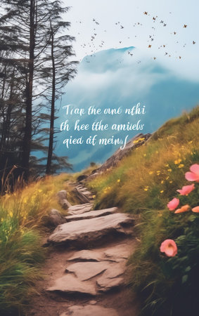 Generative AI : Motivation quote with autumn background LEARN FROM YESTERDAY LIVE FOR TODAY HOPE FOR TOMORROWの素材