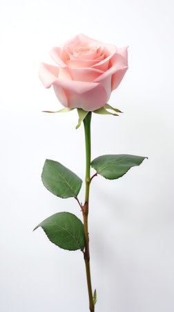 Generative AI : Pink rose Sister Elizabeth rose English rose isolated on white backgroundの素材