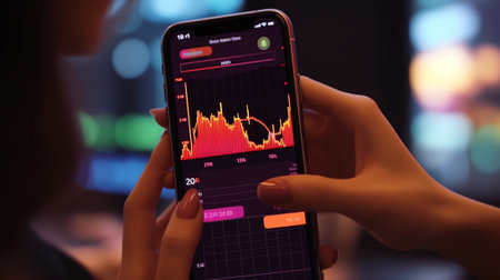 Generative AI : Currency exchange money transfer FinTech financial technology online banking interbank payment etransaction concept Woman using mobile phone for digital banking worの素材