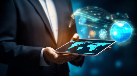Generative AI : Forex Currency Trading Concept Financial Markets and Global Economy Business Financial and Forex Concept Trader using mobile phone with trading graph currency exchaの素材