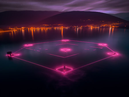 Generative AI : Aerial view of the Malo Plivsko lake in the evening Jajce Bosnia and Herzegovinaの素材