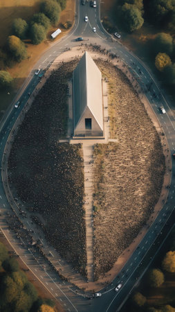 Generative AI : Aerial view above the Soviet War Memorialの素材