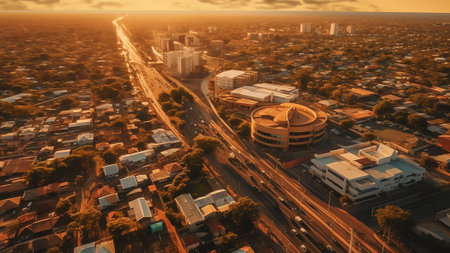 Generative AI : Aerial view of Rio Lagartos small town Yucatan Mexicoの素材